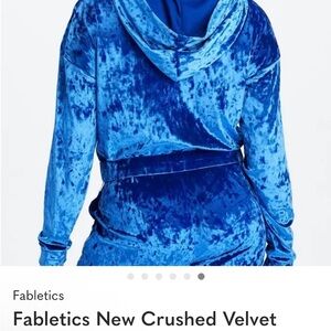 Fabletics Crushed Velvet Hoodie in Electric Blue